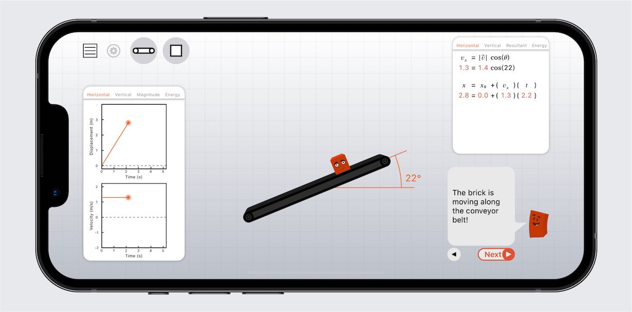 Screenshot of Physics Simulations app